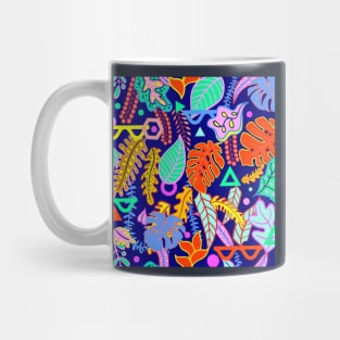 Tropical vibrant leaves Mug